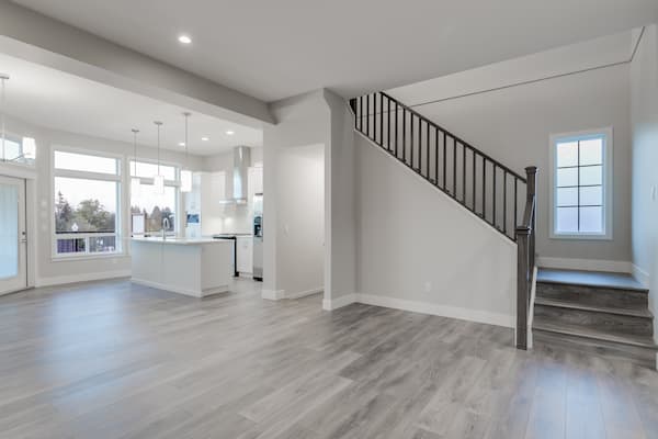living room with light color hardwood floors